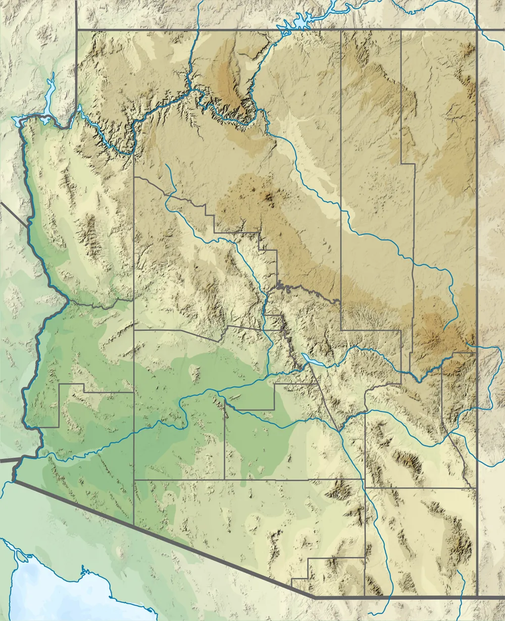 Relief map of Arizona