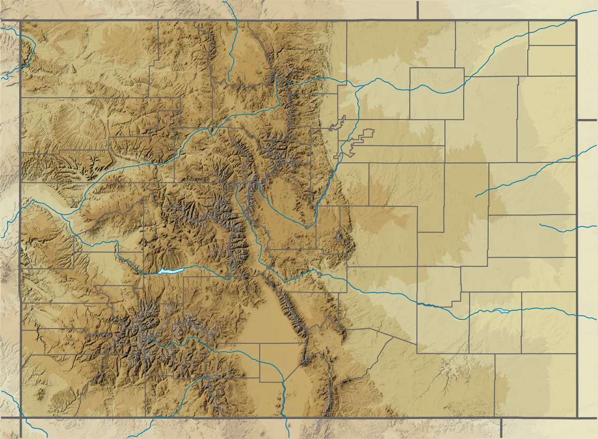 Relief map of Colorado