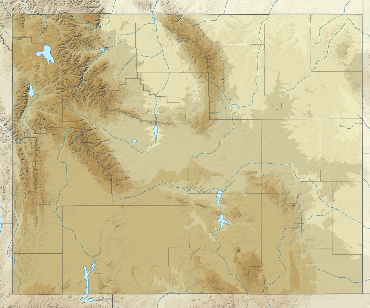Relief map of Wyoming