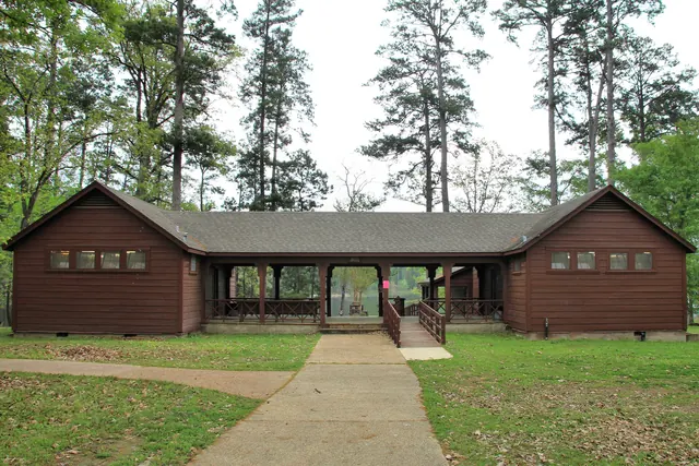 Ratcliff rec area bath house near Ratcliff Lake Recreation Area, Texas